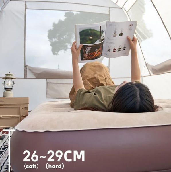 Матрас надувной трехместный со встроенным насосом Mobi Garden Air Triple bed 26 см NX23663027 sand 6941870591189 фото