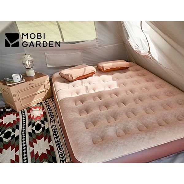 Матрас надувной двухместный со встроенным насосом Mobi Garden Air double bed 26 см NX23663026 sand 6941870591172 фото