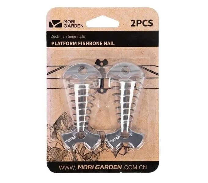 Гак якірний Mobi Garden Fishbone tent peg NX21672003 silvery 6928405344182 фото