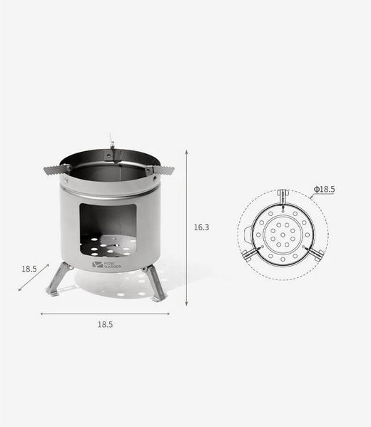 Пічка дров'яна Mobi Garden Wood Stove NX22666020 titanium 6926767312047 фото