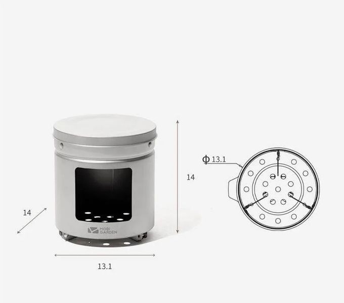 Пічка дров'яна Mobi Garden Wood Stove NX22666020 titanium 6926767312047 фото