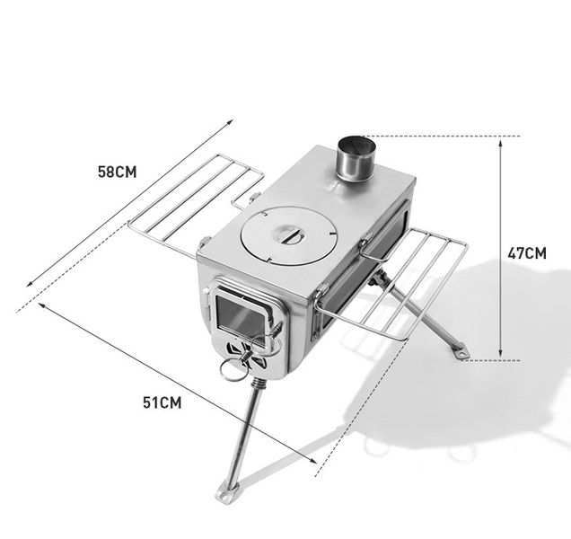 Піч дров'яна Mobi Garden Multifunctional stove NX22688003 grey 6941870588219 фото