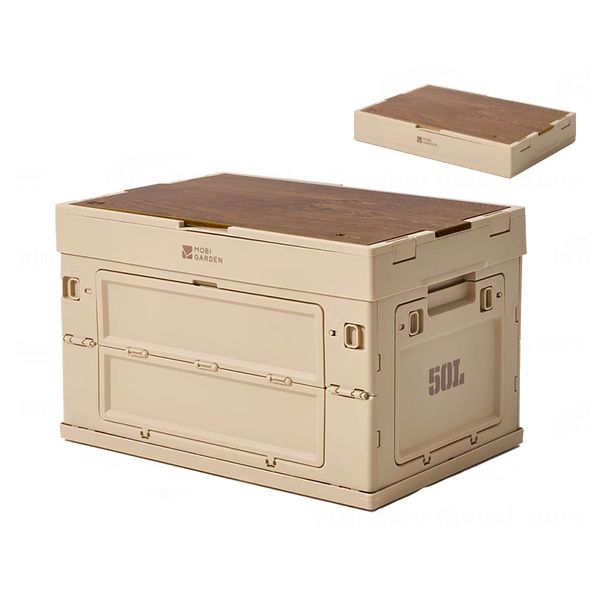 Контейнер складаний зі стільницею Mobi Garden Storage Box 50л NX23685004 sand 6941870588745 фото