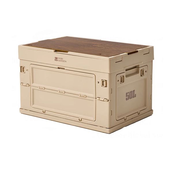 Контейнер складаний зі стільницею Mobi Garden Storage Box 50л NX23685004 sand 6941870588745 фото